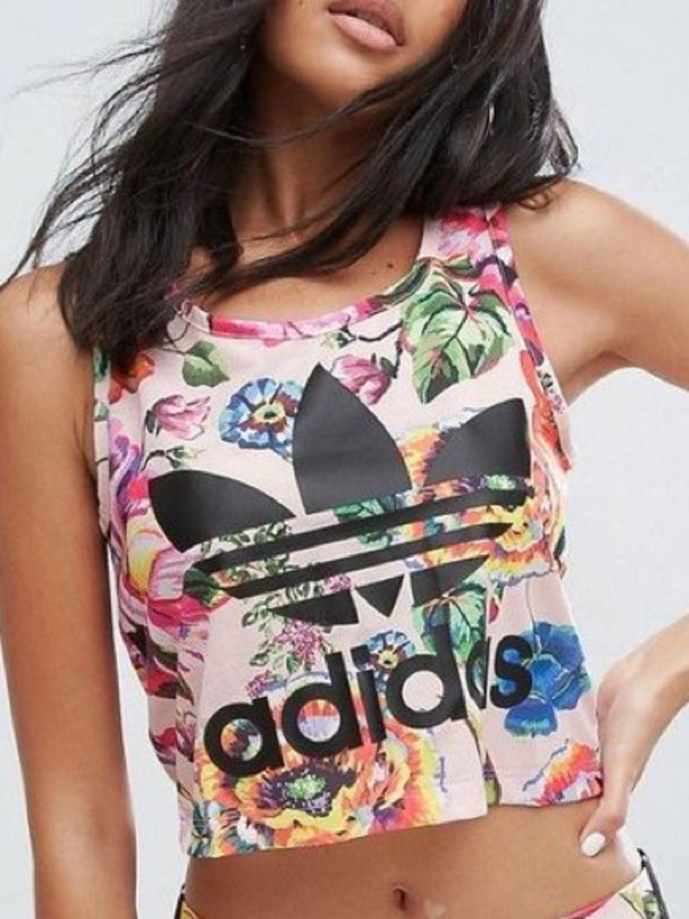 Adidas Originals Floral Trefoil Tank Top – Women’s Small